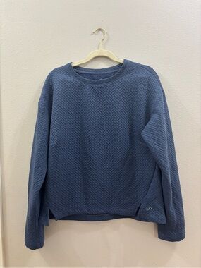 Freely Quilted Crewneck Sweater - Blue